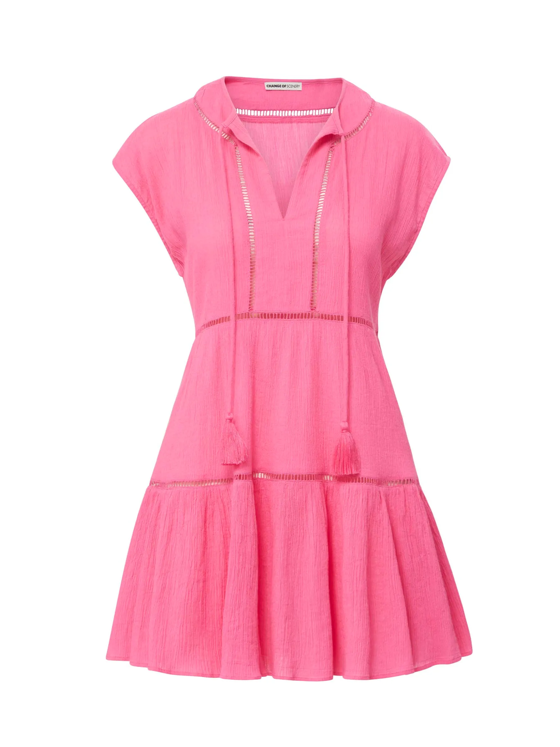 Gari Dress In Hibiscus sold by Change of Scenery