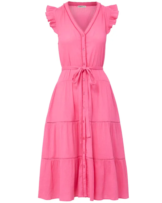 Emily Dress In Hibiscus sold by Change of Scenery