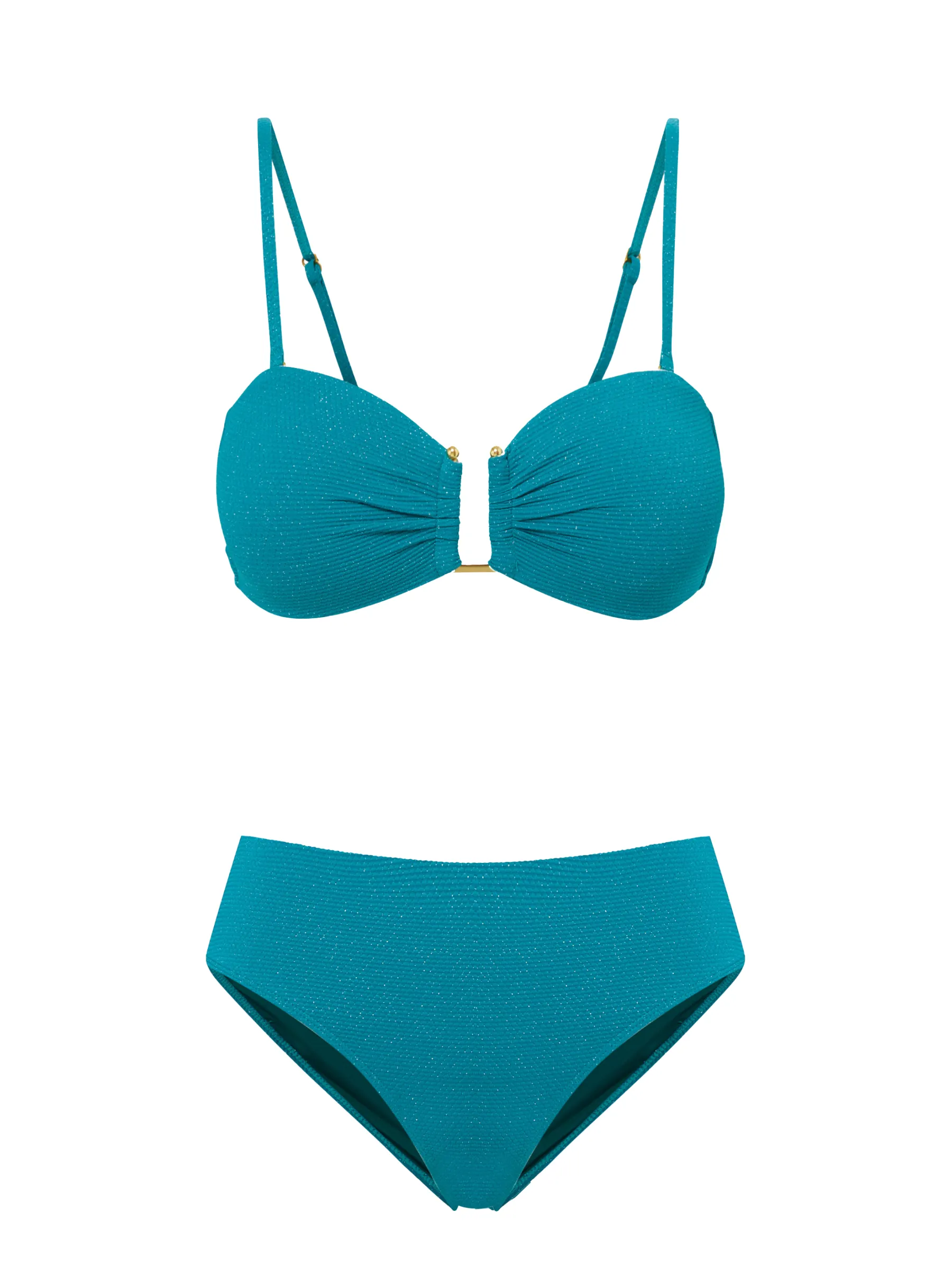 Gina Top + Classic Midrise Bottom in Jungle Green Metallic sold by Change of Scenery