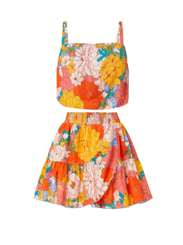 Dani Top + Izzy Skirt Set in Zinnia Fields sold by Change of Scenery