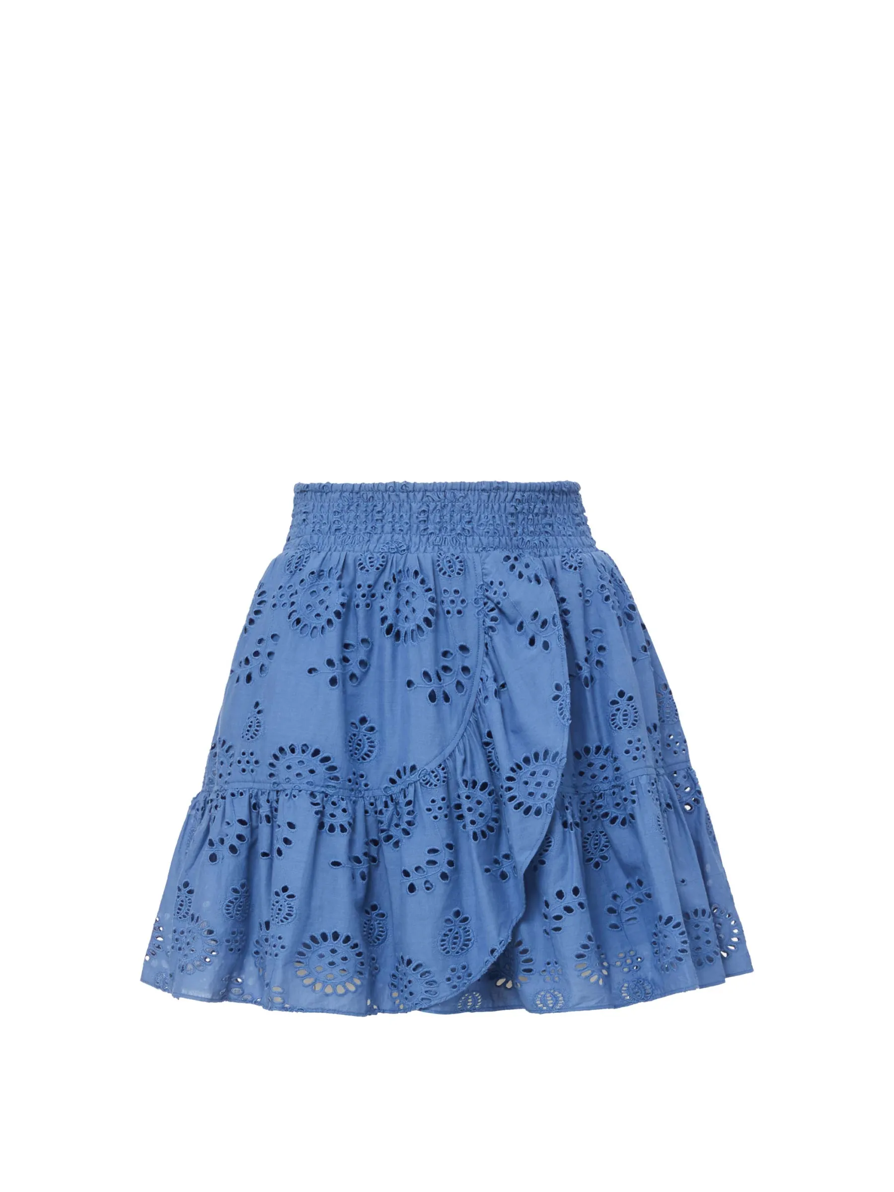 Izzy Skirt In Steel Blue San Andrés Eyelet sold by Change of Scenery