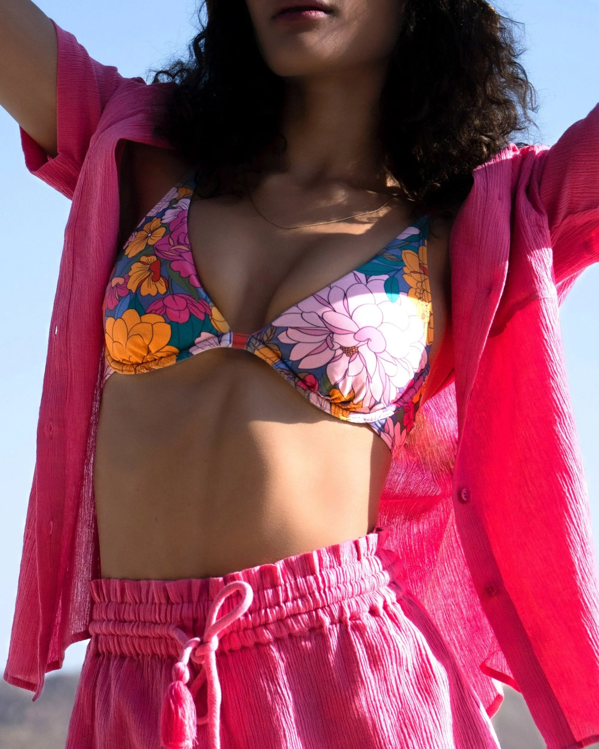 Leah Top + Side Tie High Waist Bottom in Zinnia Fields sold by Change of Scenery product image thumbnail 2