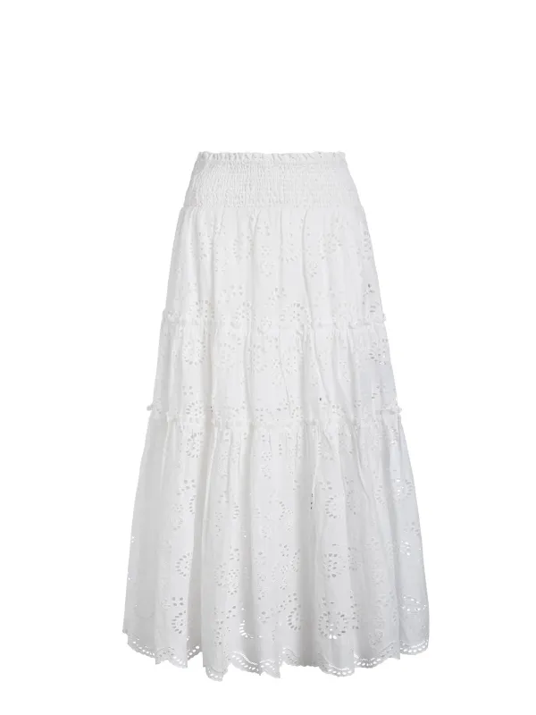 Charlie Skirt In Fresh White Eyelet sold by Change of Scenery