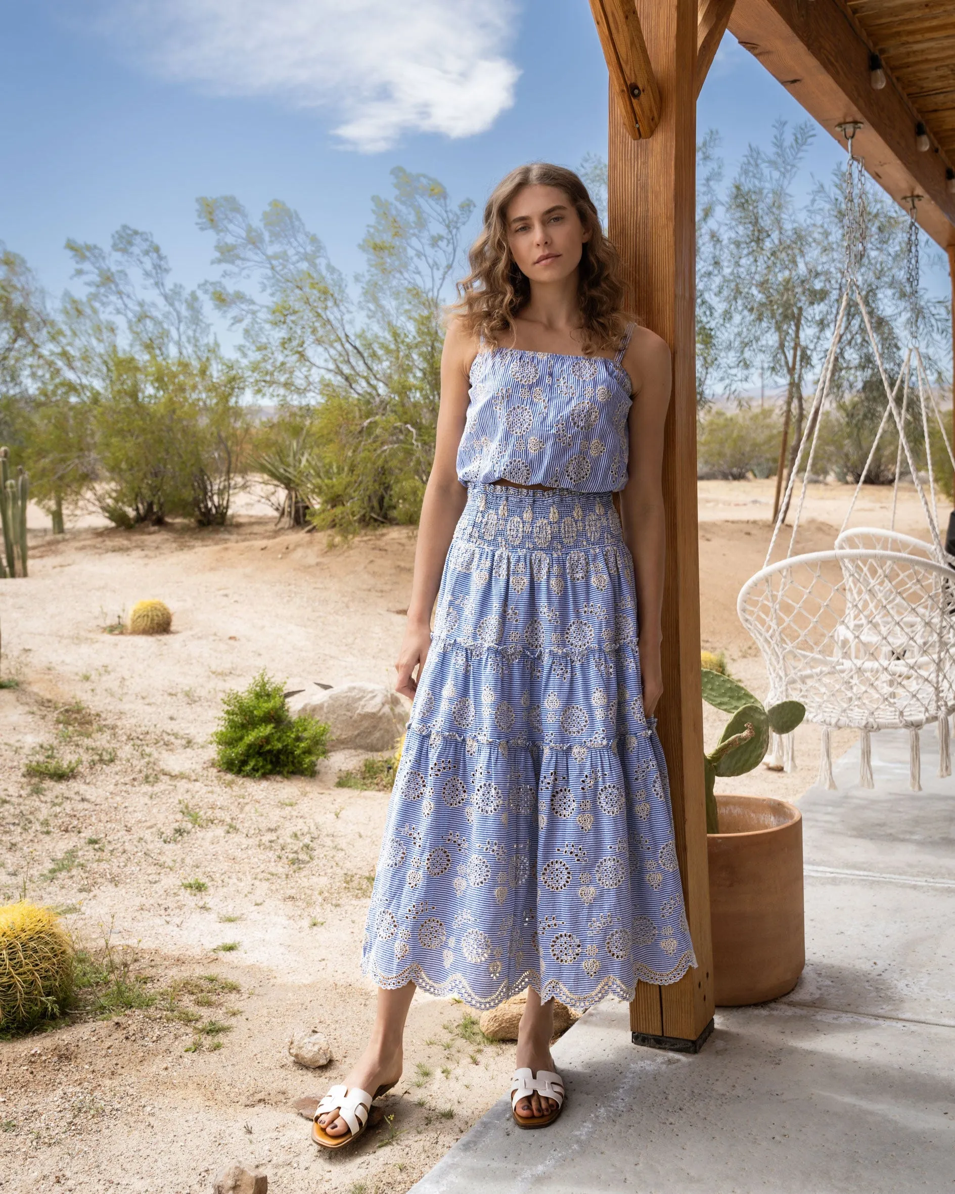 Dani Top In Sky/Natural Eyelet sold by Change of Scenery product image thumbnail 2