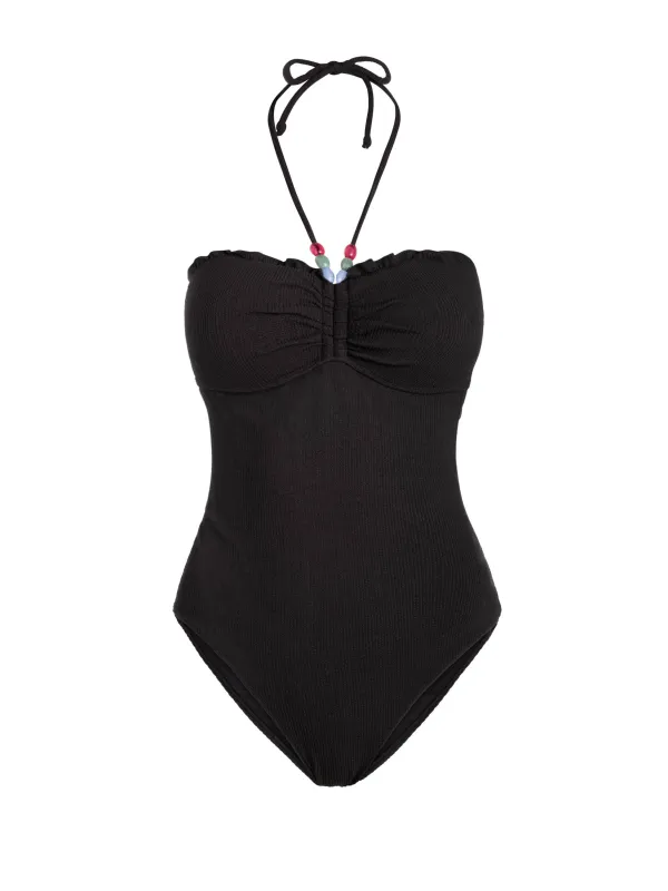 Talia One Piece In Black Texture sold by Change of Scenery