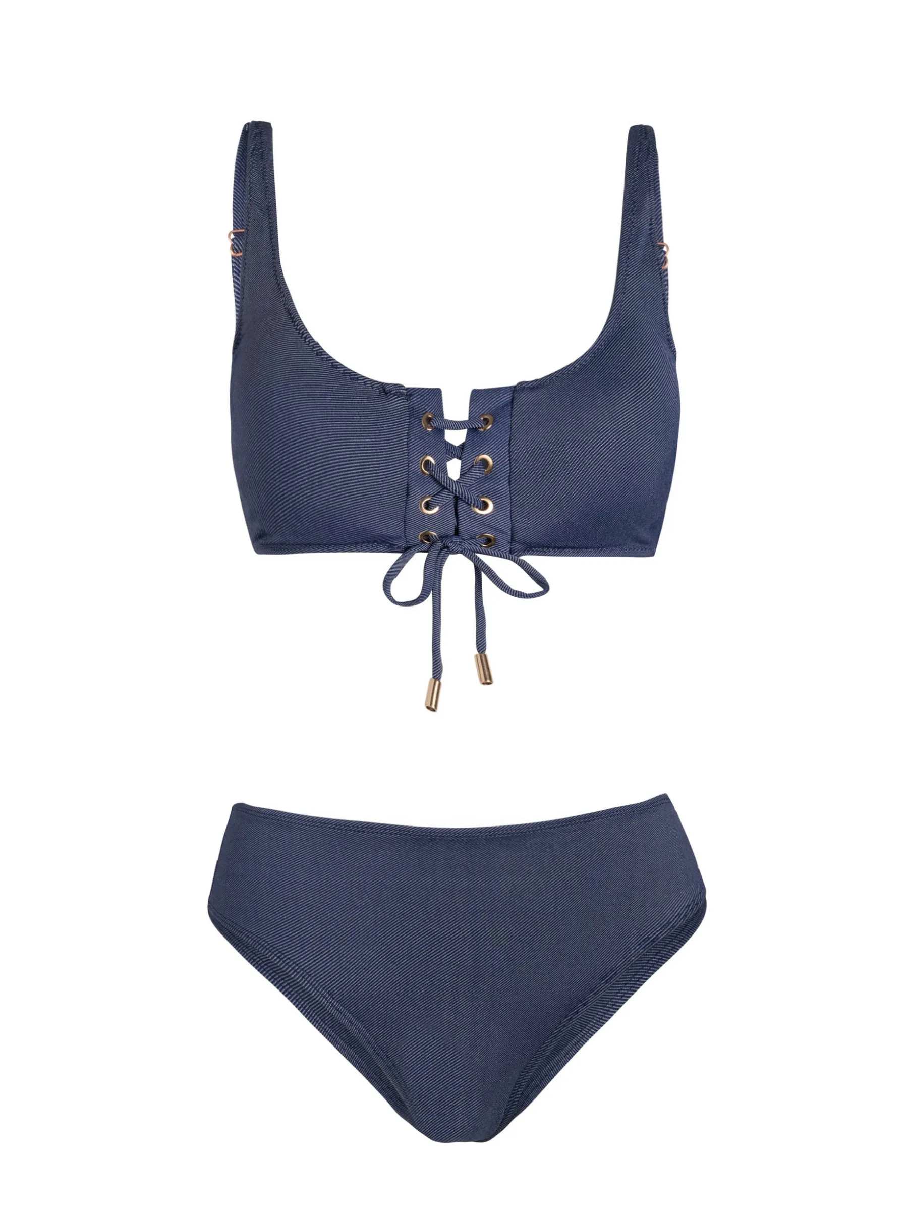 Samara Top + Classic Midrise Bottom In Indigo Twill sold by Change of Scenery