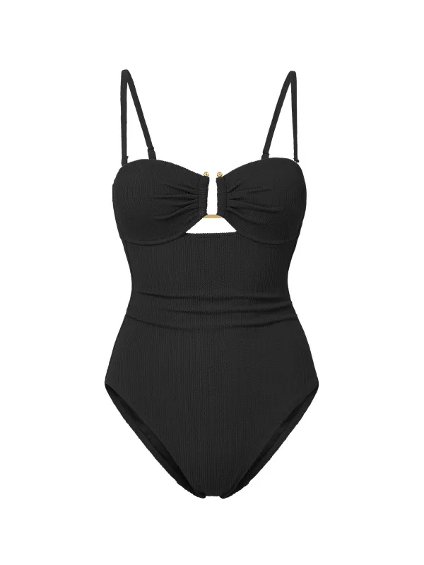 Juliette One Piece In Black Texture sold by Change of Scenery