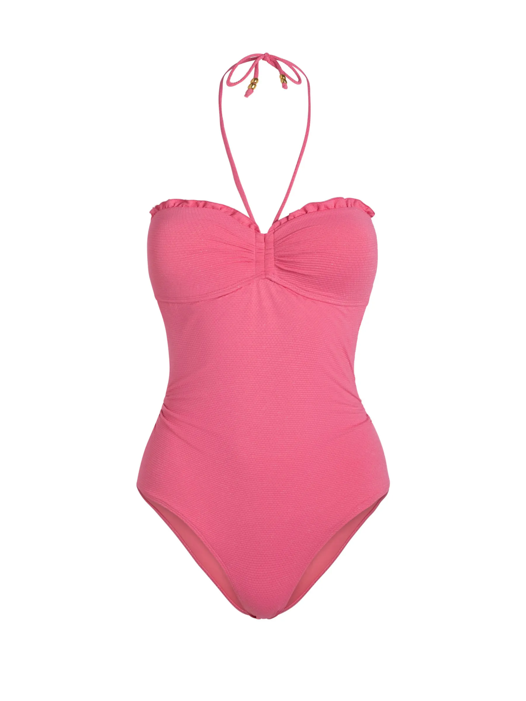 Talia One Piece In Hibiscus Metallic sold by Change of Scenery