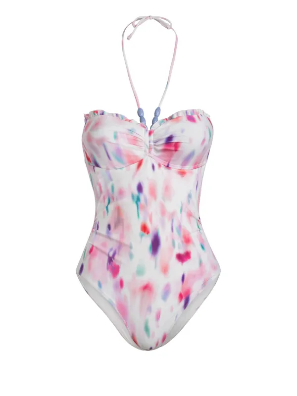 Talia One Piece In Hazy Ikat Ivory sold by Change of Scenery