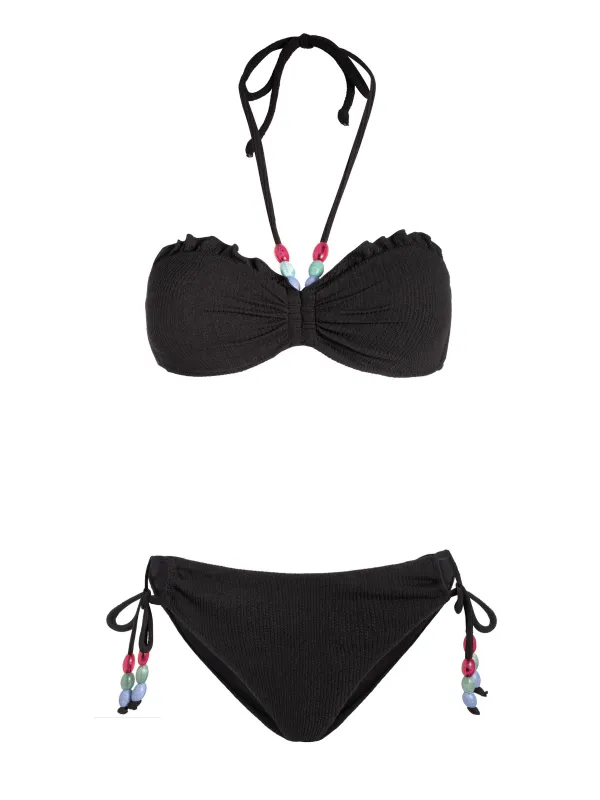 Alexis Top + Taryn Bottom In Black Texture sold by Change of Scenery