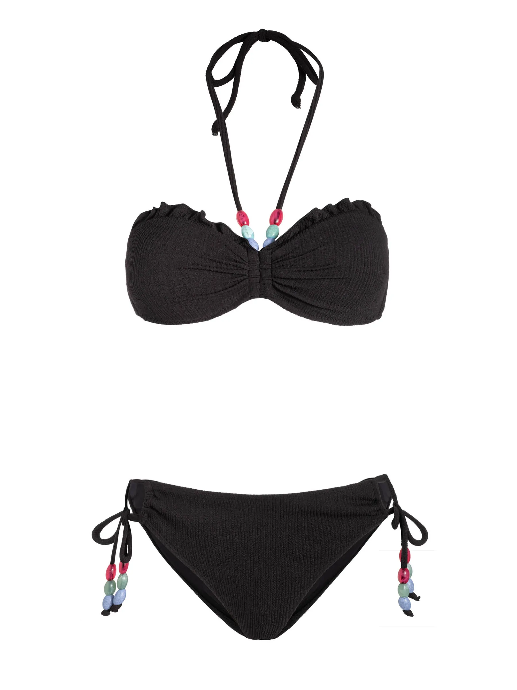 Alexis Top + Taryn Bottom In Black Texture sold by Change of Scenery