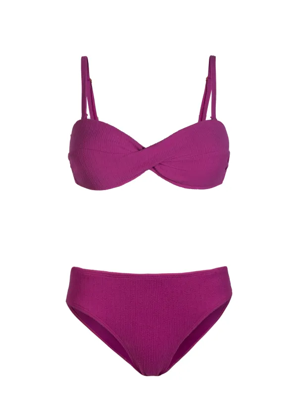 Loryn Top + Classic Midrise Bottom in Plum Texture sold by Change of Scenery