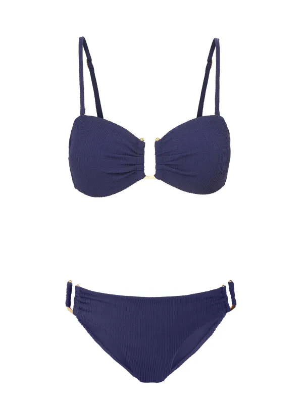 Gina Top + Layla Bottom in Navy Texture sold by Change of Scenery