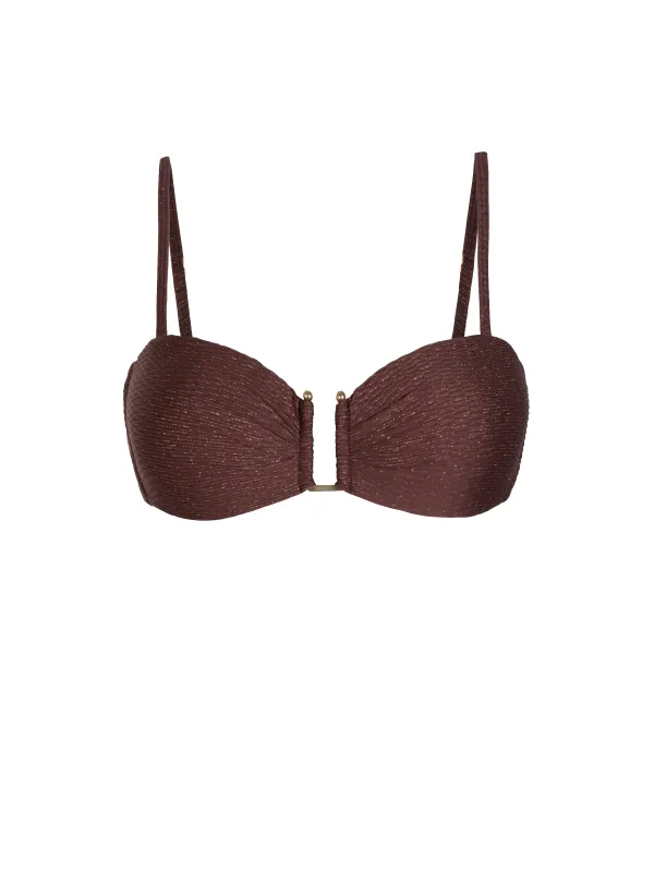 Gina Top In Cacao Metallic sold by Change of Scenery