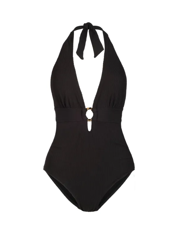 Gabrielle Halter One Piece In Black Texture sold by Change of Scenery