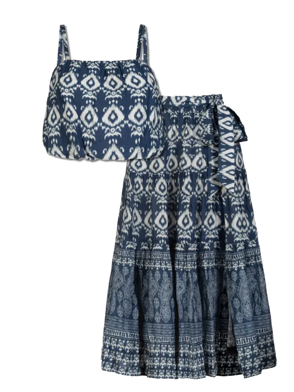 Dani Top + Jenni Skirt Set In Tivara Ikat sold by Change of Scenery