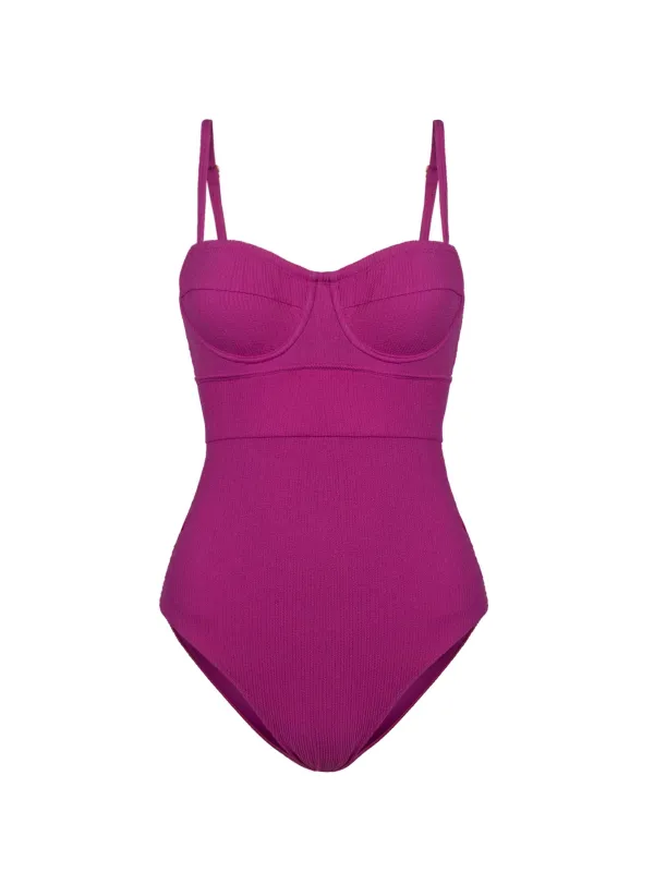 Anabel One Piece In Plum Texture sold by Change of Scenery
