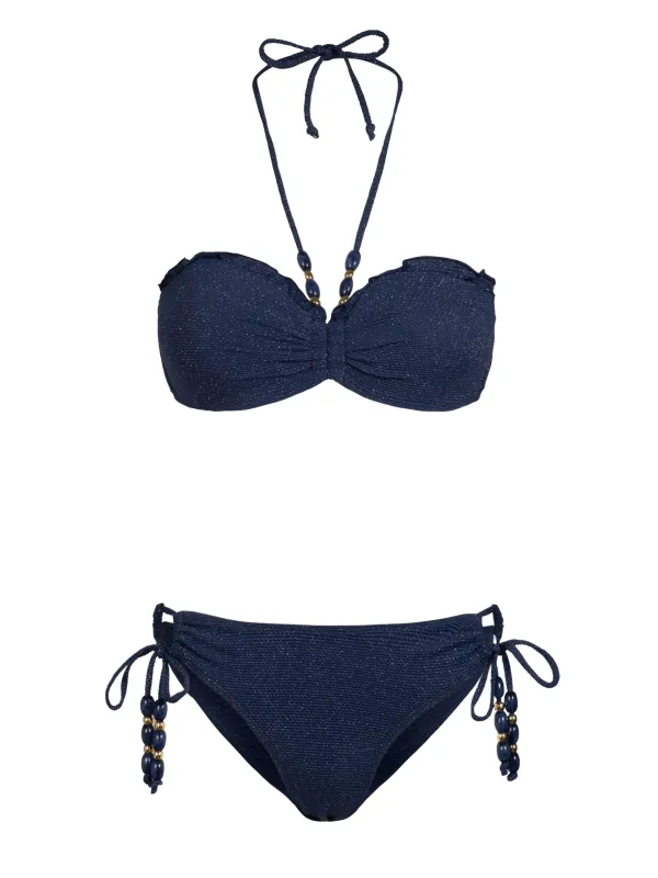 Alexis Top + Taryn Bottom In Marine Blue Metallic sold by Change of Scenery