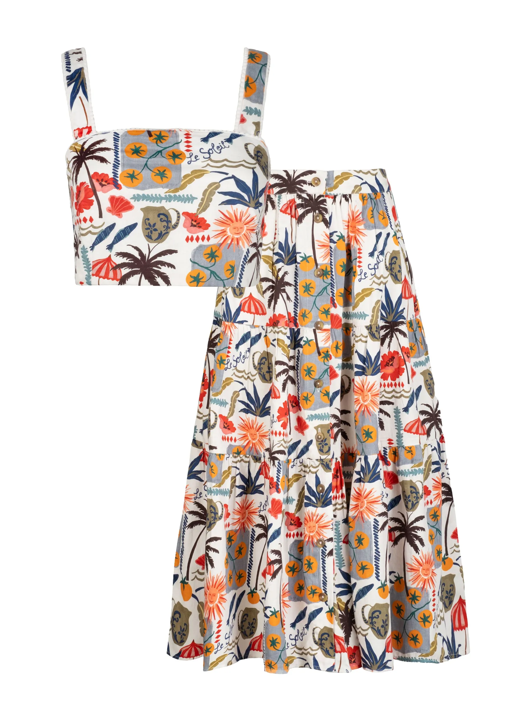 Ilyssa Top + Joanna Skirt Set In Riviera sold by Change of Scenery