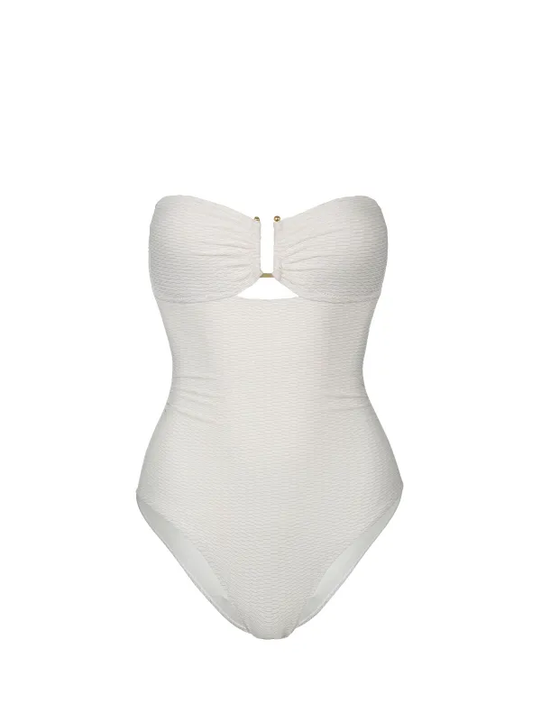 Juliette One Piece In Ivory Metallic made by Change of Scenery