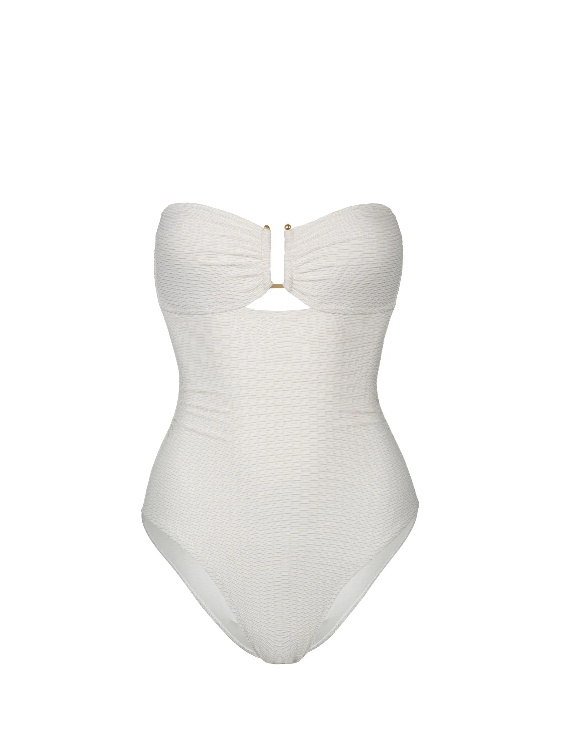 Juliette One Piece In Ivory Metallic sold by Change of Scenery