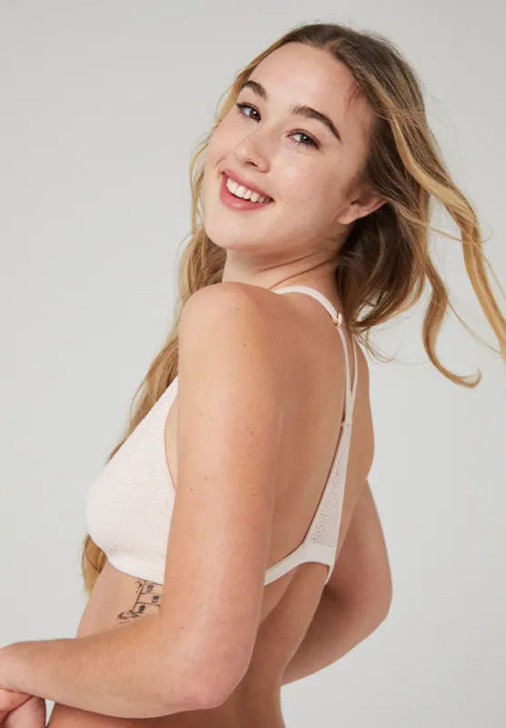 Merino Racerback Bralette - Pearl sold by Chosenwoven
