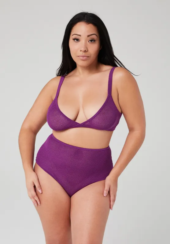 Merino Mesh Bra - Wild Lilac sold by Chosenwoven