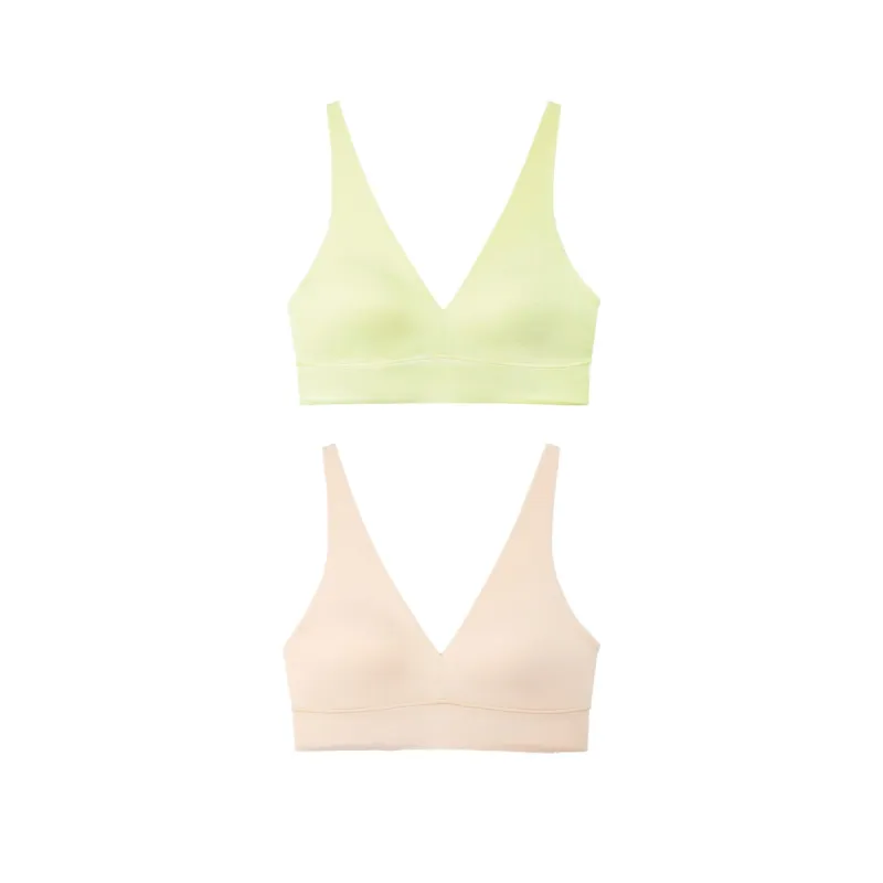 Floatley 2-Pack Cozy Wireless Plunge Bra made by Floatley
