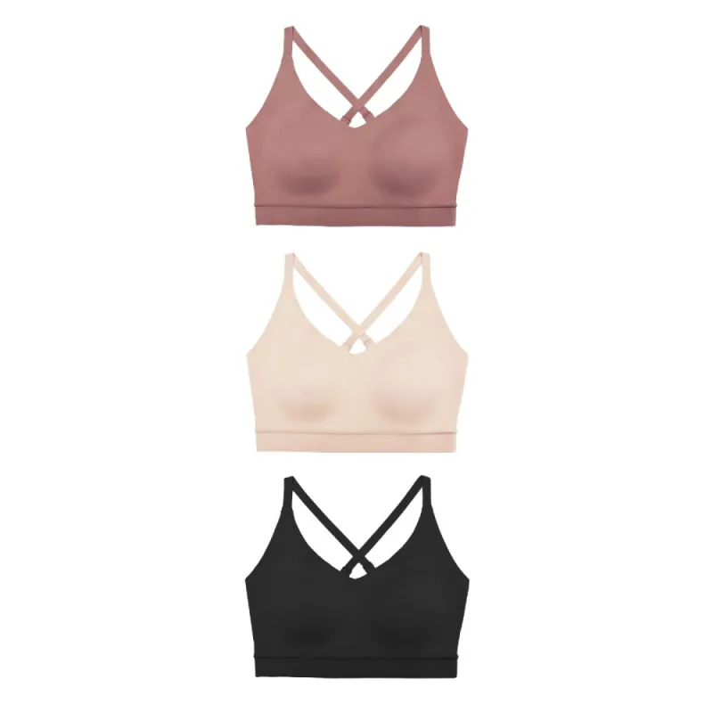 Floatley 3-Pack Cozy Wireless Scoop Plunge Bra made by Floatley