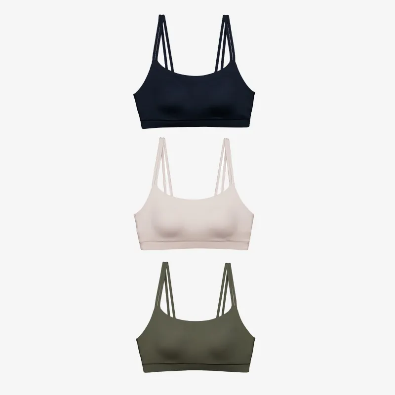 Floatley 3-Pack Cozy Adapt Back Closure Medium Impact Sports Bra made by Floatley