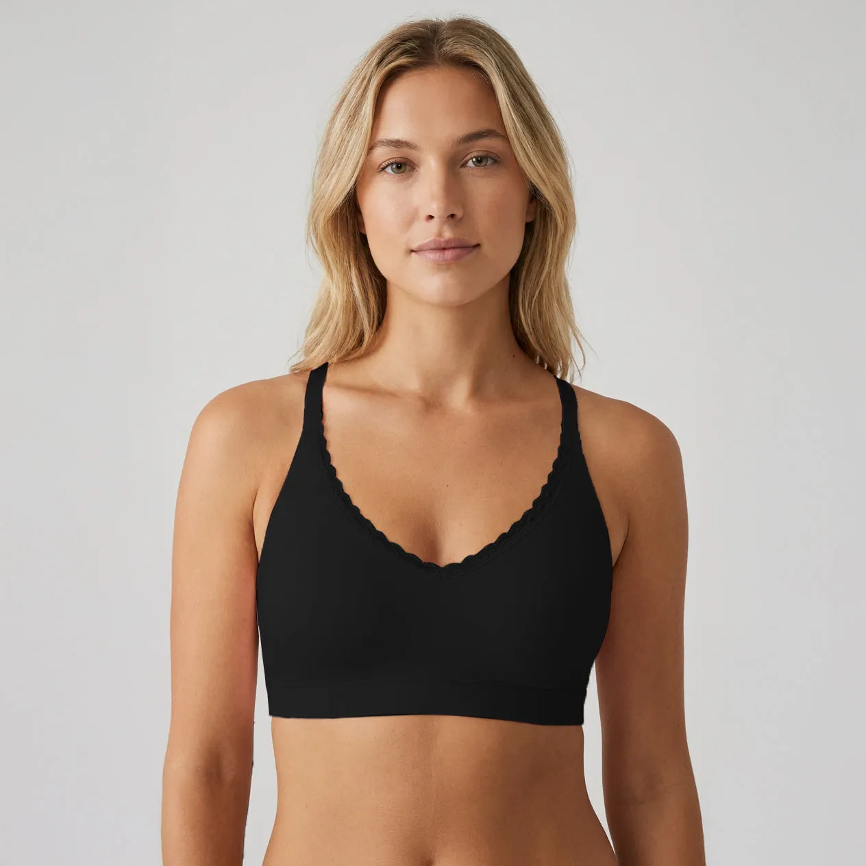 Floatley Cozy Wireless Lace Trim Scoop Plunge Bra sold by Floatley product image thumbnail 5