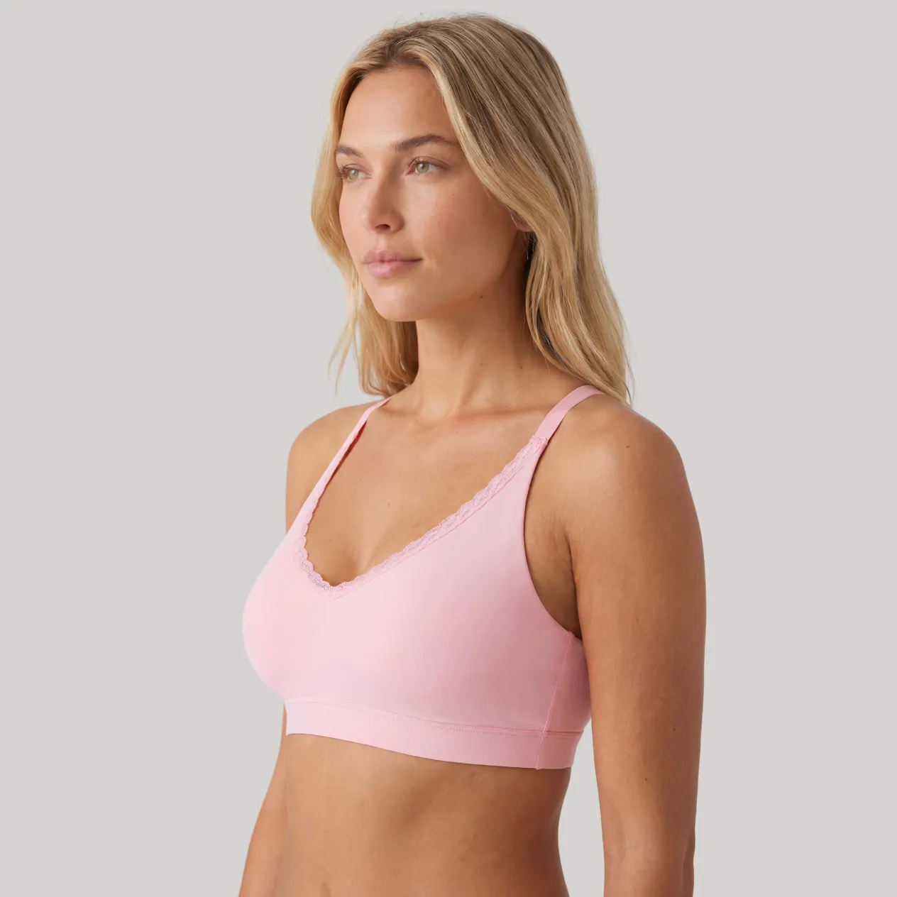 Floatley Cozy Wireless Lace Trim Scoop Plunge Bra sold by Floatley product image thumbnail 2