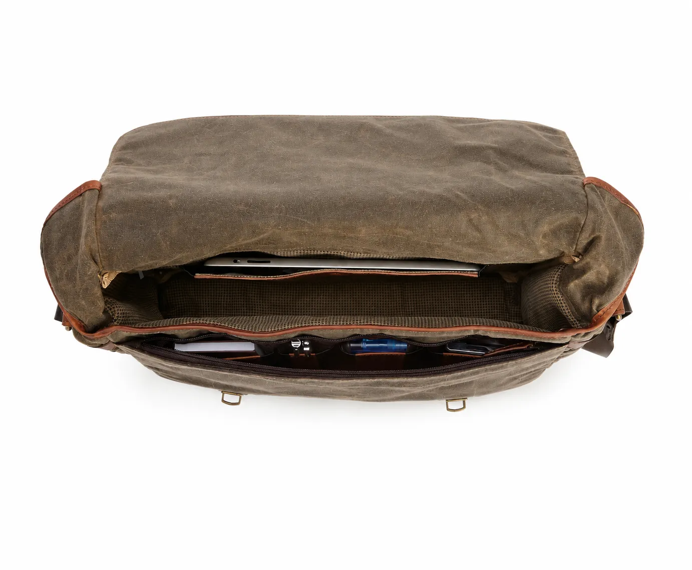 Justin Waxed Canvas Messenger sold by Korchmar product image thumbnail 5