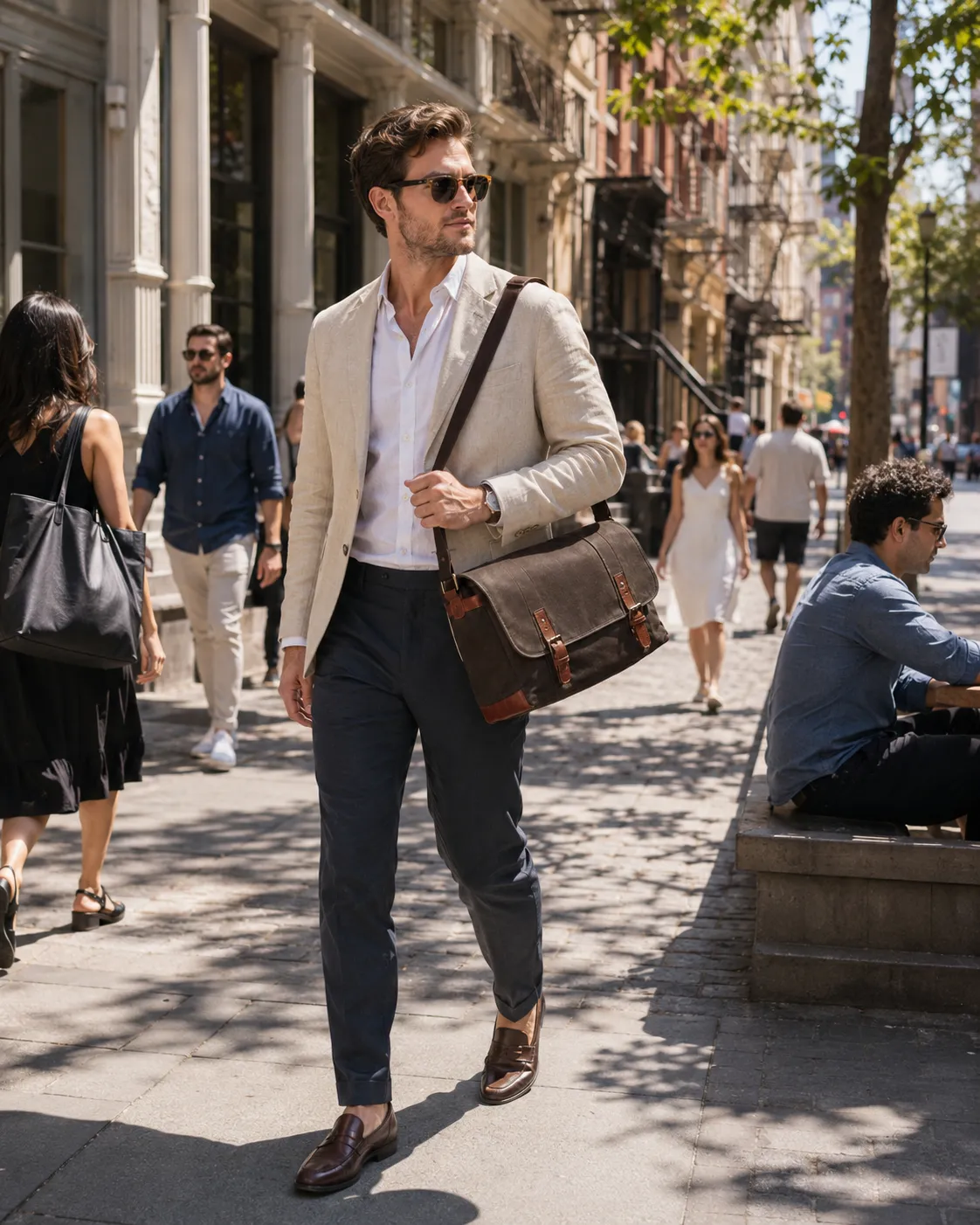 Justin Waxed Canvas Messenger sold by Korchmar product image thumbnail 2
