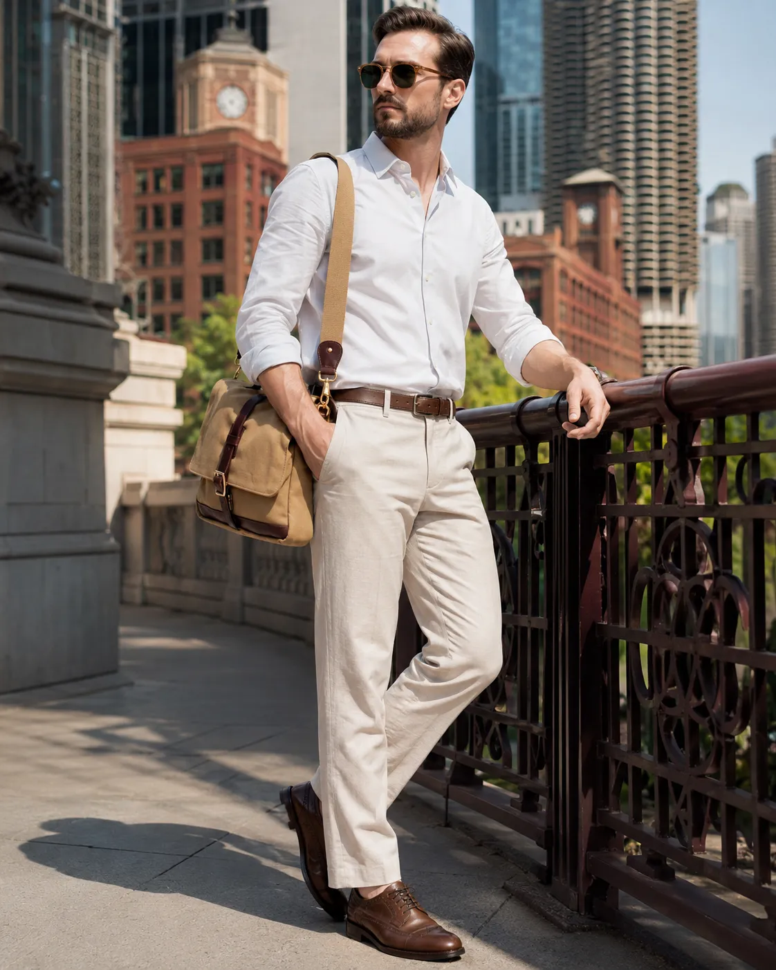 Dawson Waxed Cotton Twill Messenger sold by Korchmar product image thumbnail 2