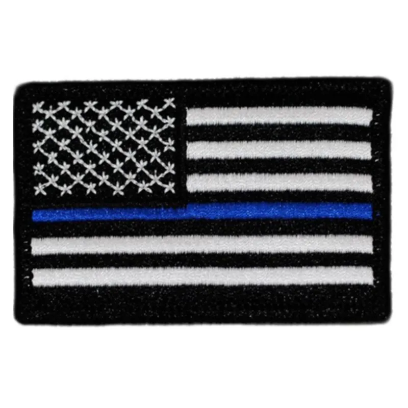 US Flag Patch - Thin Blue Line Embroidered sold by Notch
