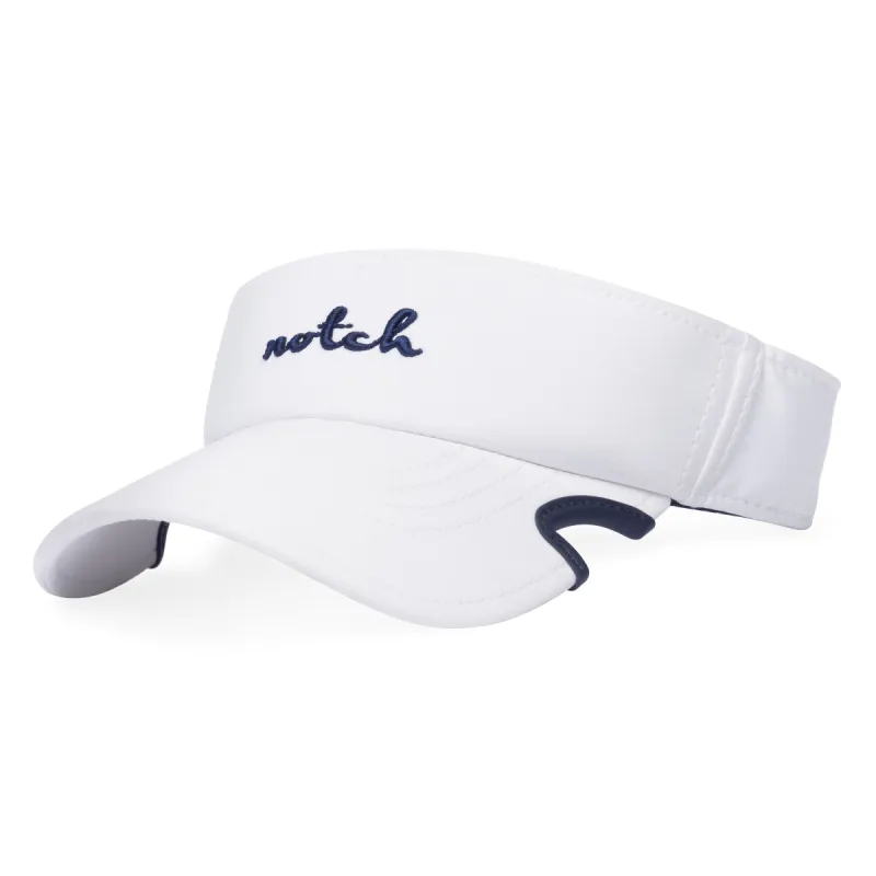 Notch Classic Adjustable White/Navy Visor made by Notch