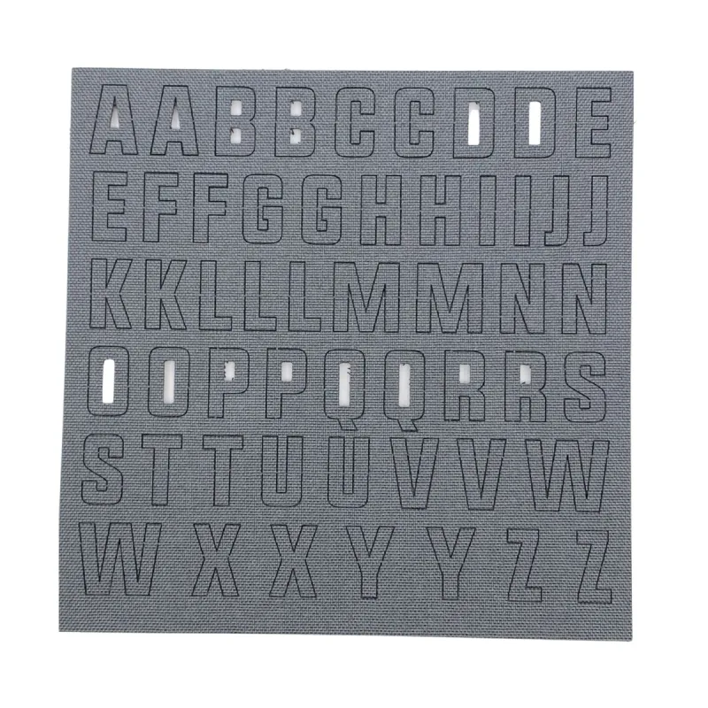 Alphabet Letters Patch Pack - Cordura-Wolf Gray sold by Notch