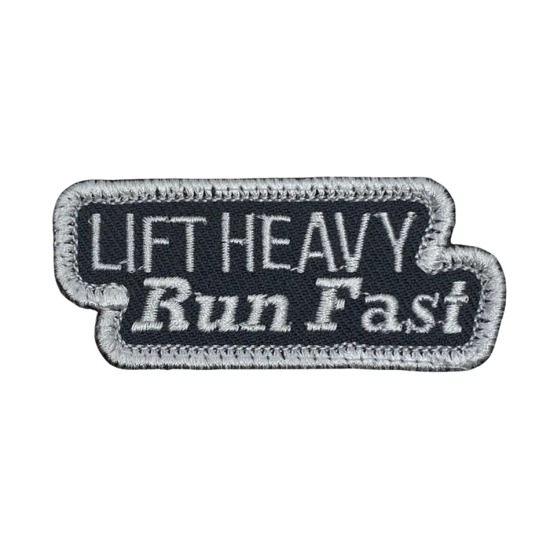 Lift Heavy Run Fast Patch - Grey-White sold by Notch