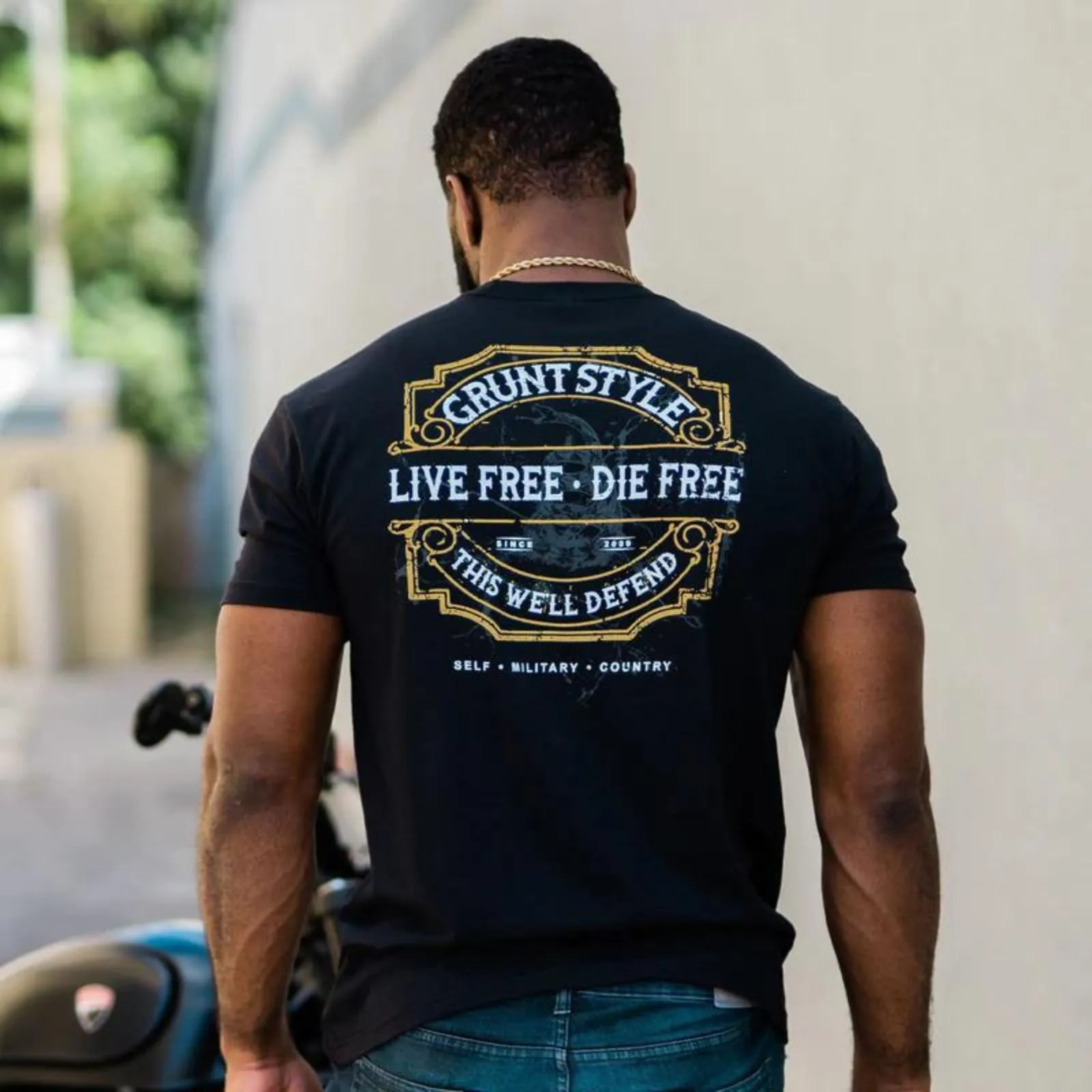 Live Free, Die Free - Black - Grunt Style Tee sold by Notch product image thumbnail 5