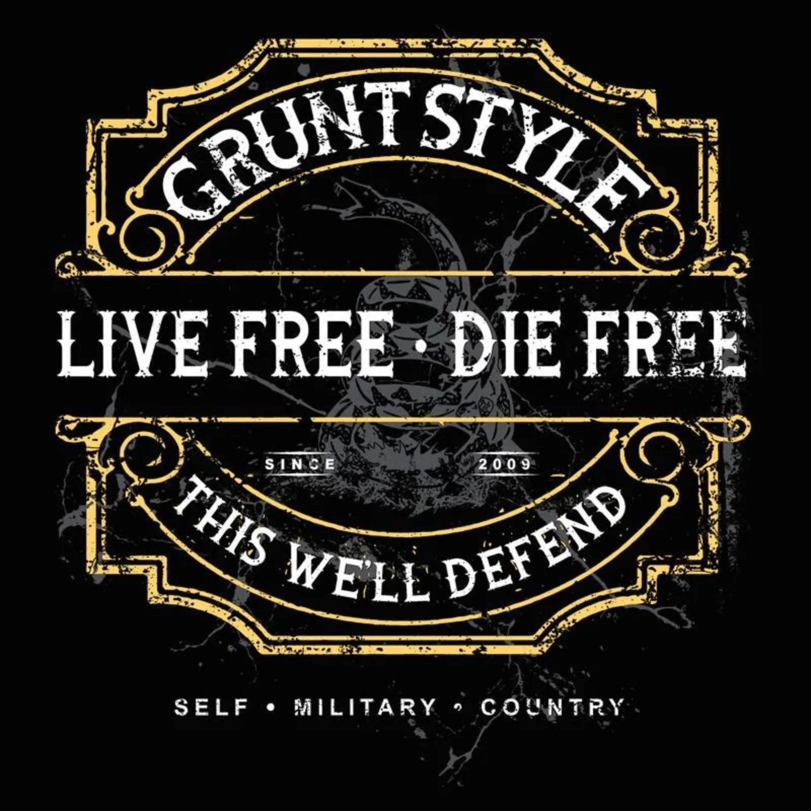 Live Free, Die Free - Black - Grunt Style Tee sold by Notch product image thumbnail 4