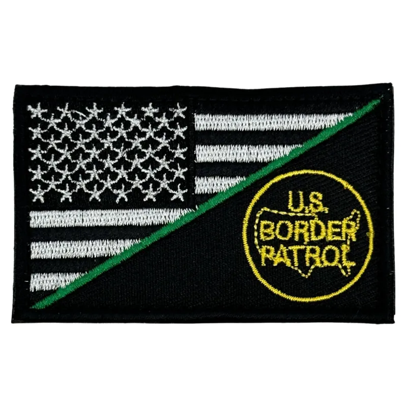 US Border Patrol/ US Flag Patch - Black-White sold by Notch