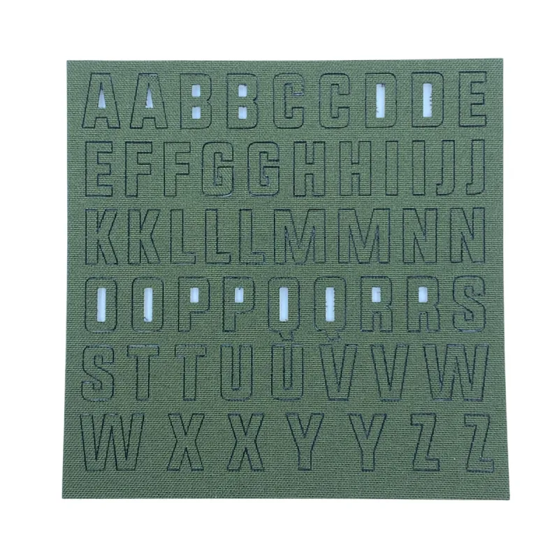 Alphabet Letters Patch Pack - Cordura-Olive Drab made by Notch