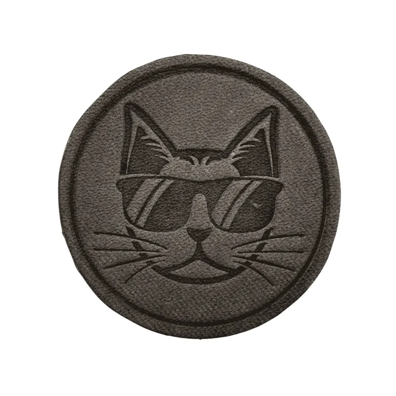 Cool Cat Patch - Rustic Grey Leather sold by Notch