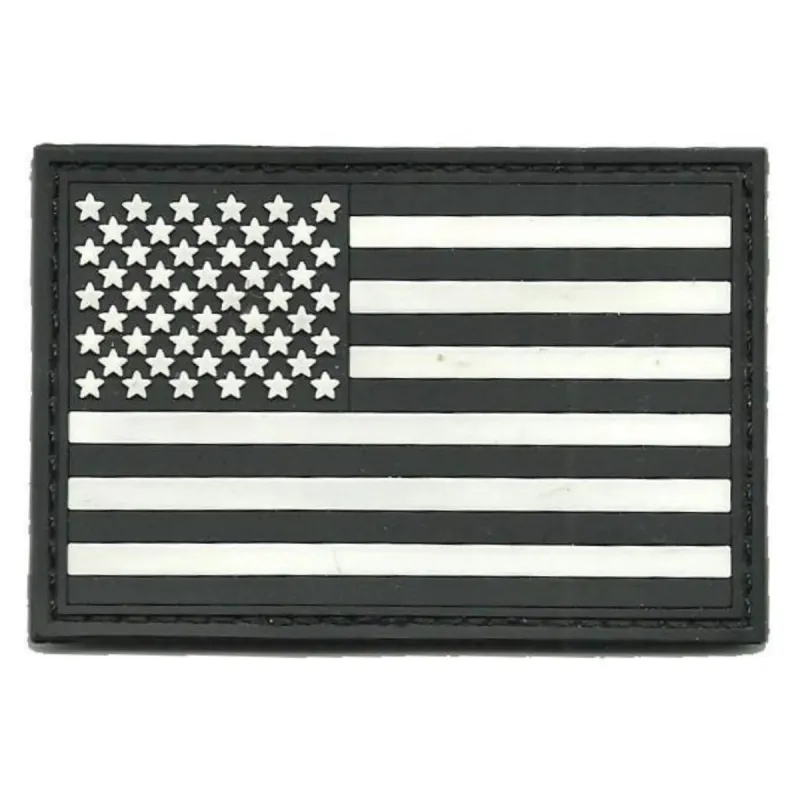 US Flag PVC Patch - Black-White sold by Notch