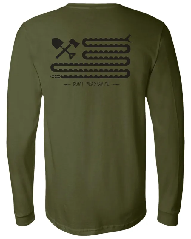 Don't Tread On Me Snake Bars L/S Tee Shirt sold by Off The Grid Surplus