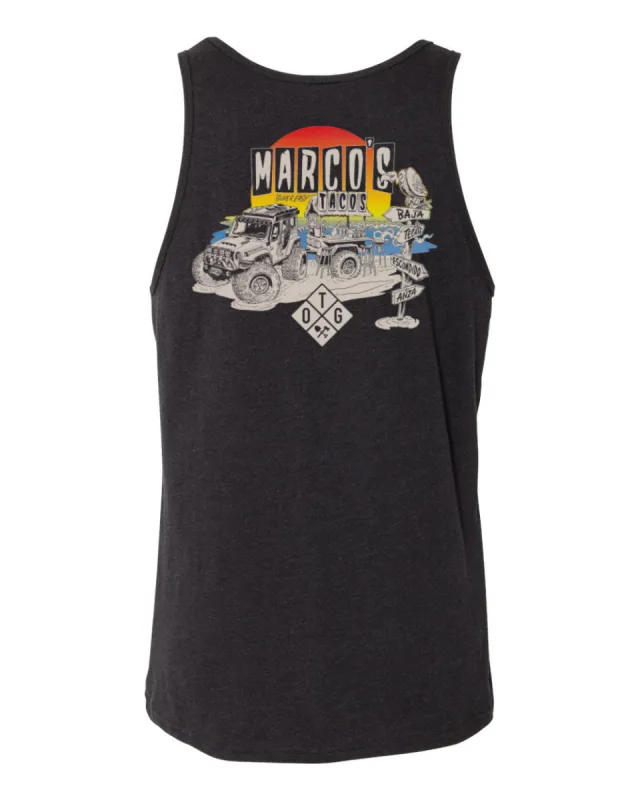 Marcos Tacos Tank - Charcoal Black sold by Off The Grid Surplus