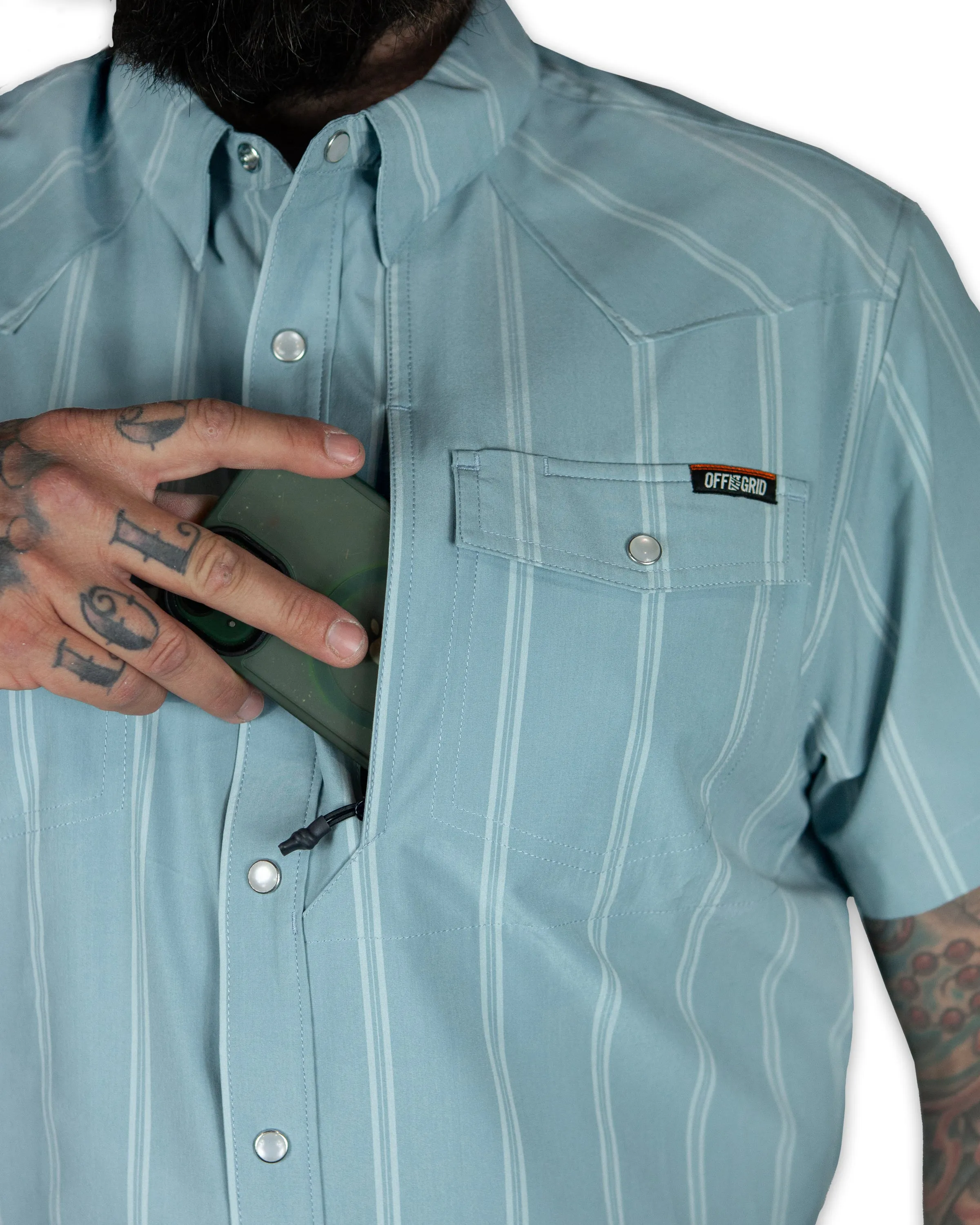 Daryll SS Shirt - Mid Blue sold by Off The Grid Surplus product image thumbnail 3