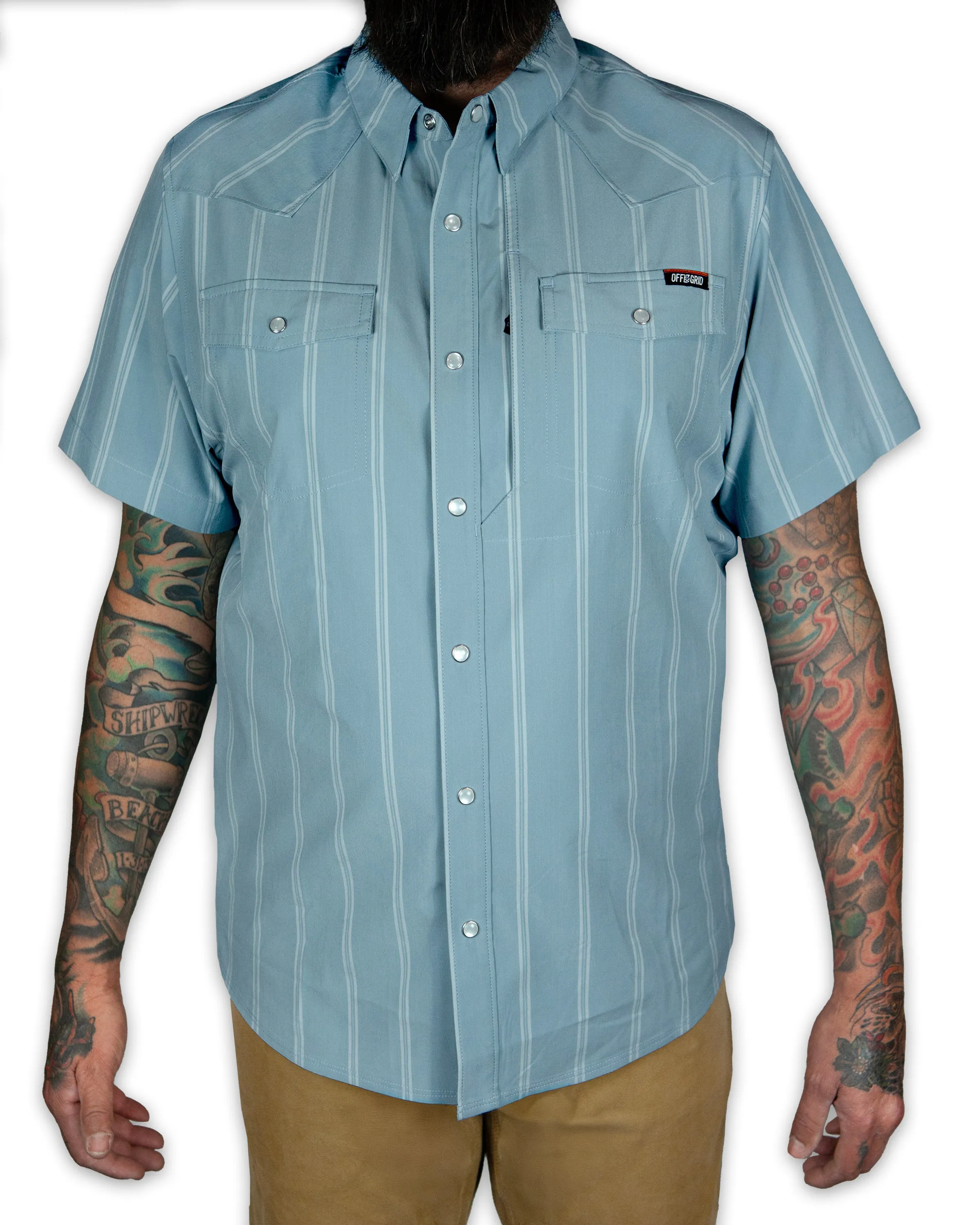 Daryll SS Shirt - Mid Blue sold by Off The Grid Surplus