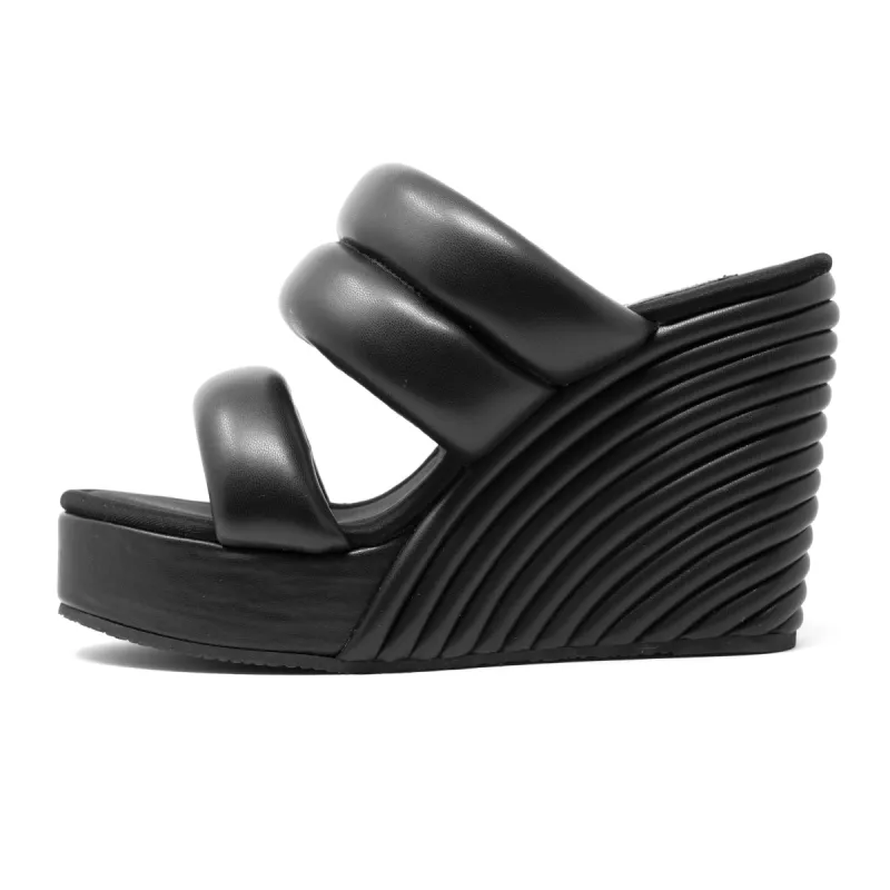 ROAM Strata  Wedge Puffy Black Vegan Leather sold by ROAM